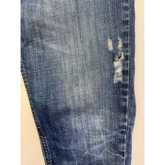 Zara Woman Premium Collection Aged Denim Jeans Size 4 Blue Distressed Look - Picture 4 of 11